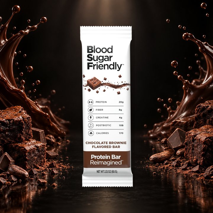 Chocolate Brownie bar in a chocolate splash